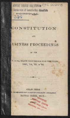 Constitution And Business Proceedings Of The N.Y And P.A. State Conference For The Years 1863,'64 '65, And '66