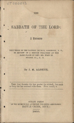 The Sabbath Of The Lord
