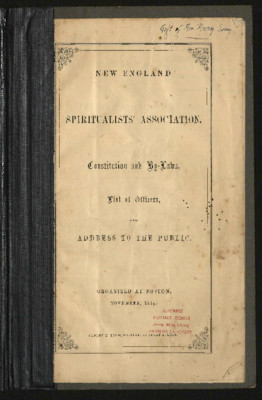 New England Spiritualists' Association Constitution And By-Laws