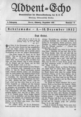 Advent Echo | December 1, 1932