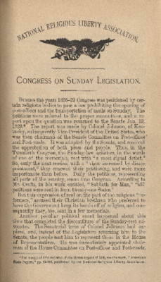 Congress On Sunday Legislation