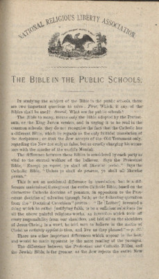The Bible In The Public Schools