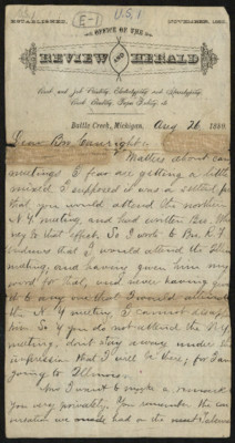 Uriah Smith to Dudley M. Canright, 26 August 1880