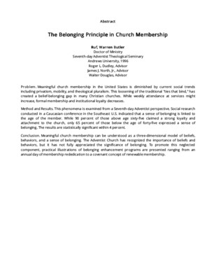 The Belonging Principle in Church Membership