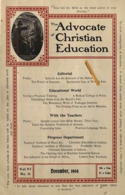 The Advocate of Christian Education | November 1, 1904
