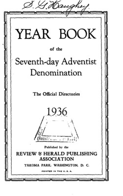 Seventh-day Adventist Yearbook | January 1, 1936