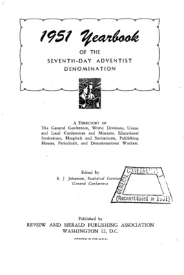 Seventh-day Adventist Yearbook | January 1, 1951