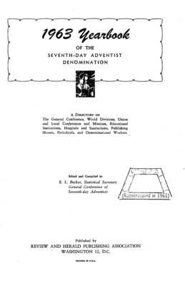 Seventh-day Adventist Yearbook | January 1, 1963