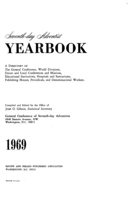 Seventh-day Adventist Yearbook | January 1, 1969